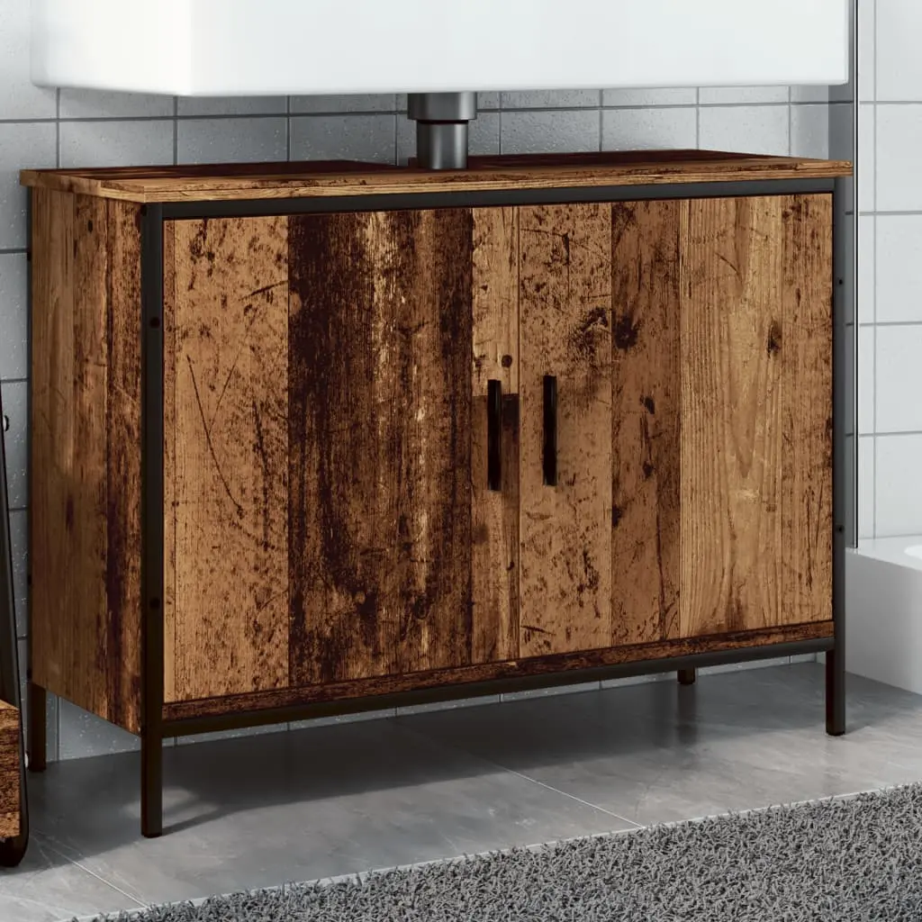 Mobile Sottolavabo Legno Antico 80x30x60 cm Legno Multistrato