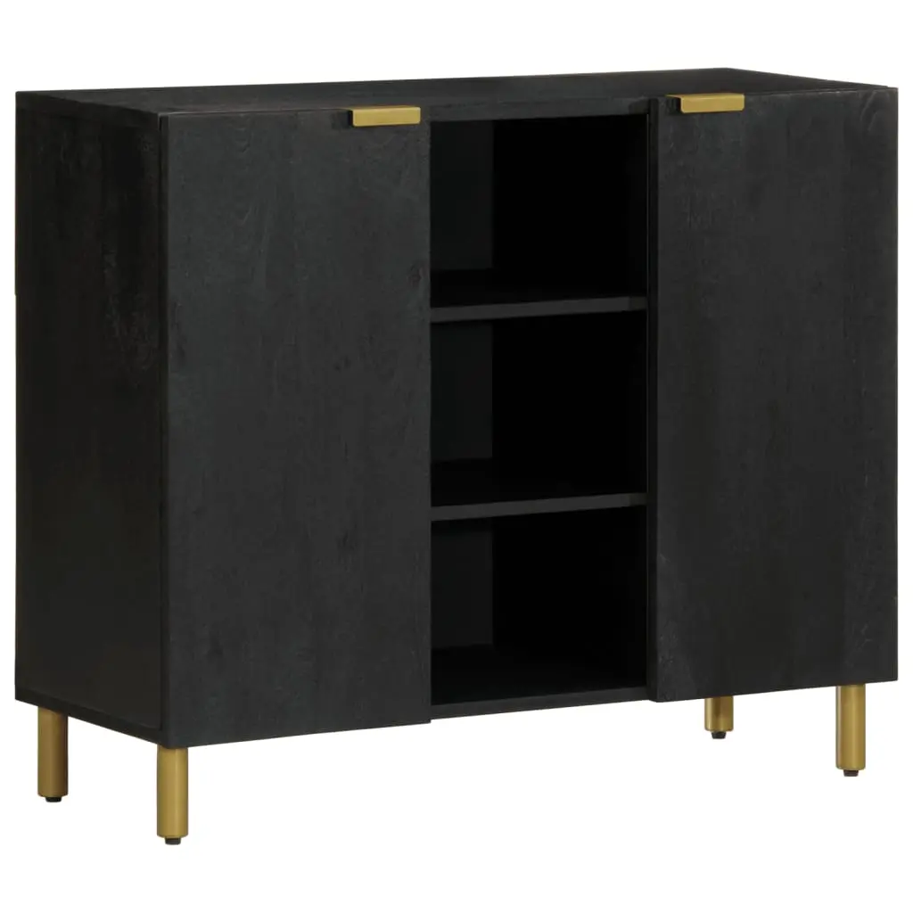 Credenza Nera 90x33x75 cm in Legno Multistrato