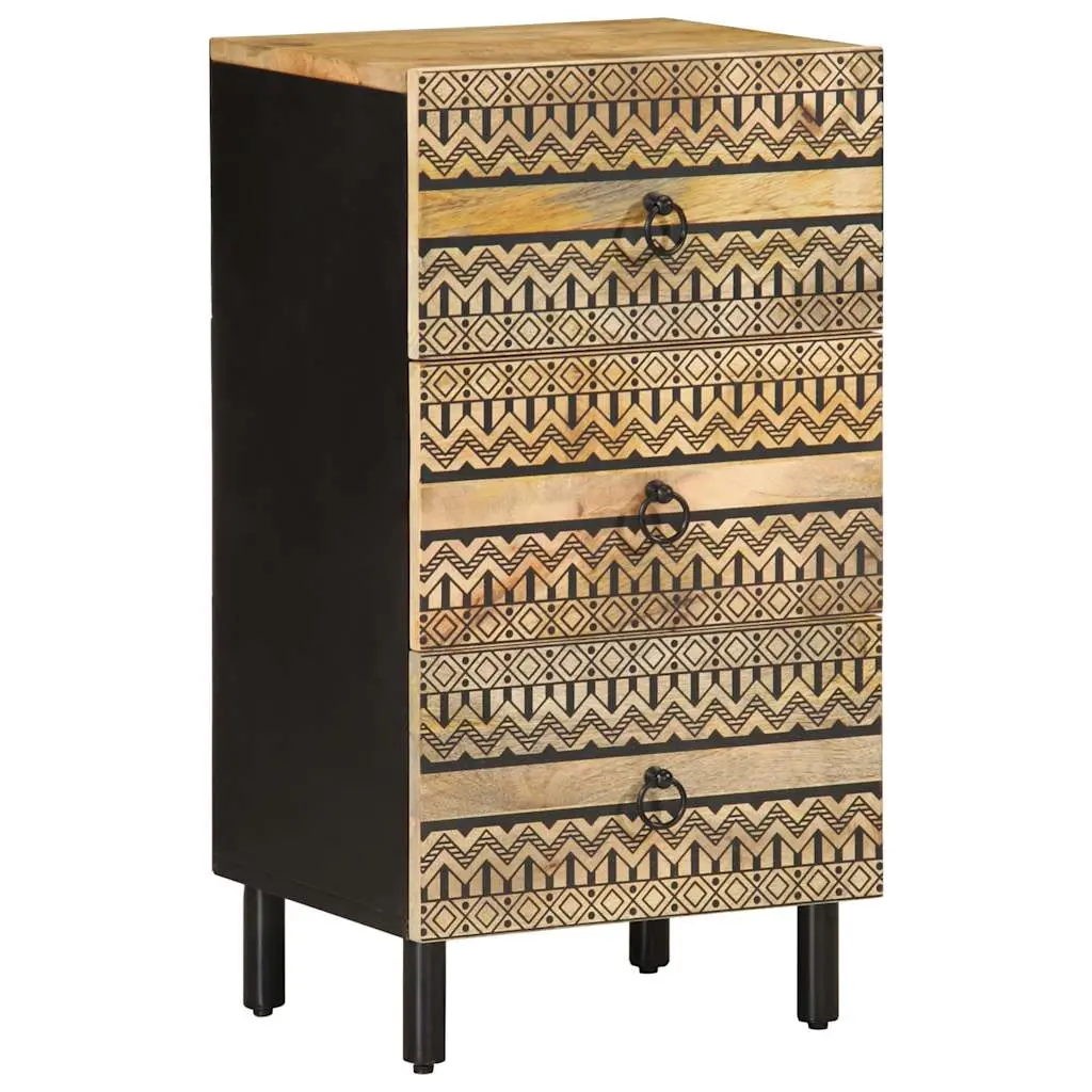 Credenza 40x33,5x75 cm in Legno Massello di Mango Grezzo