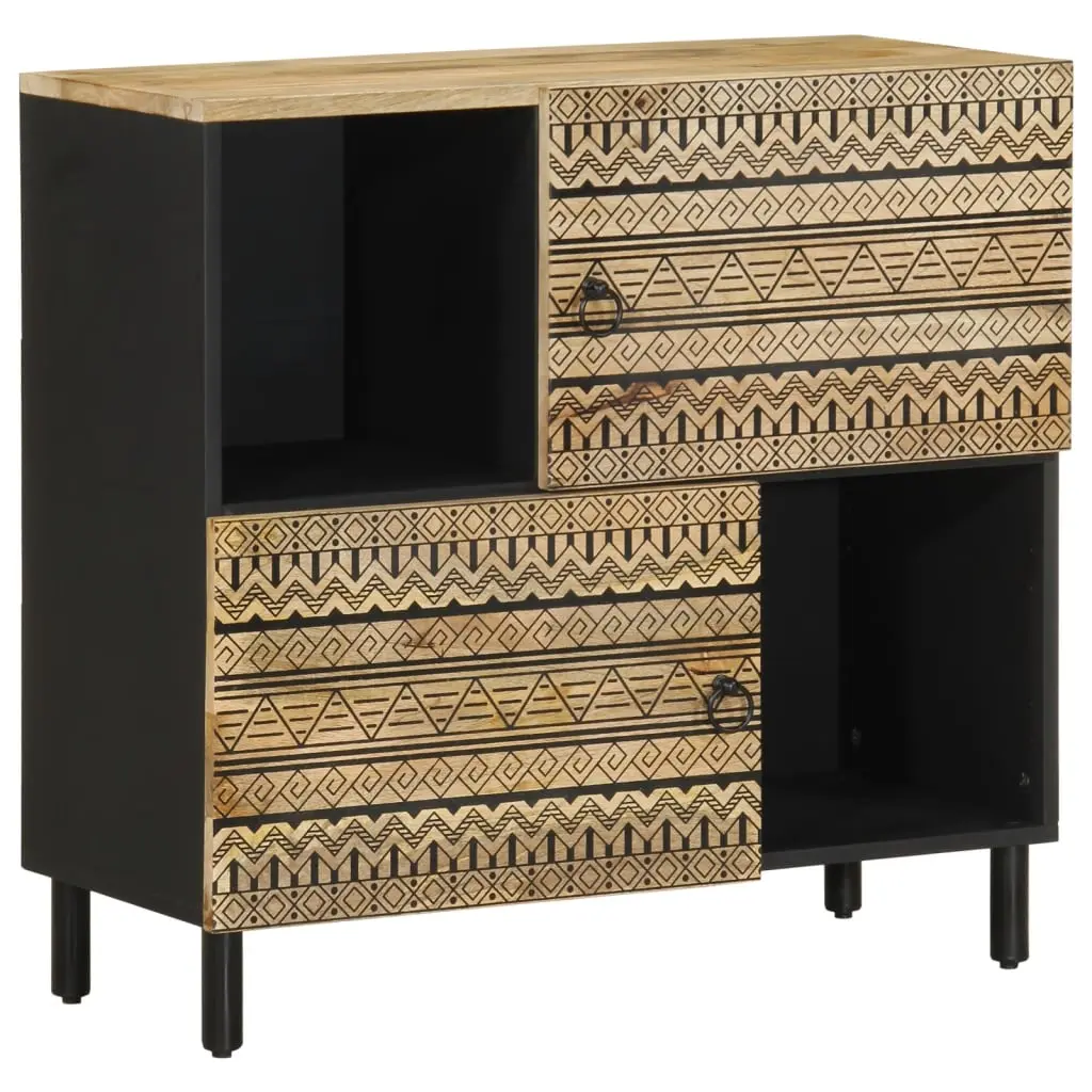 Credenza 80x33,5x75 cm in Legno Massello di Mango Grezzo