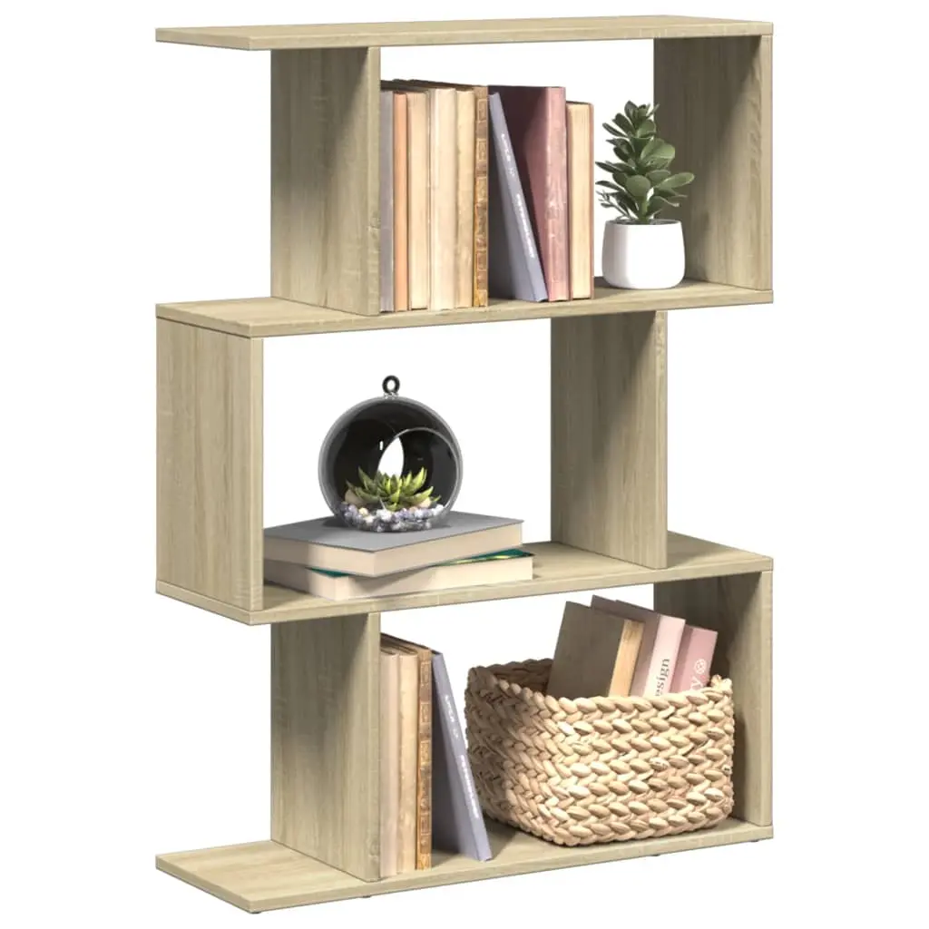 Libreria Divisorio 3 Ripiani Sonoma 70x24x97 cm in Truciolato