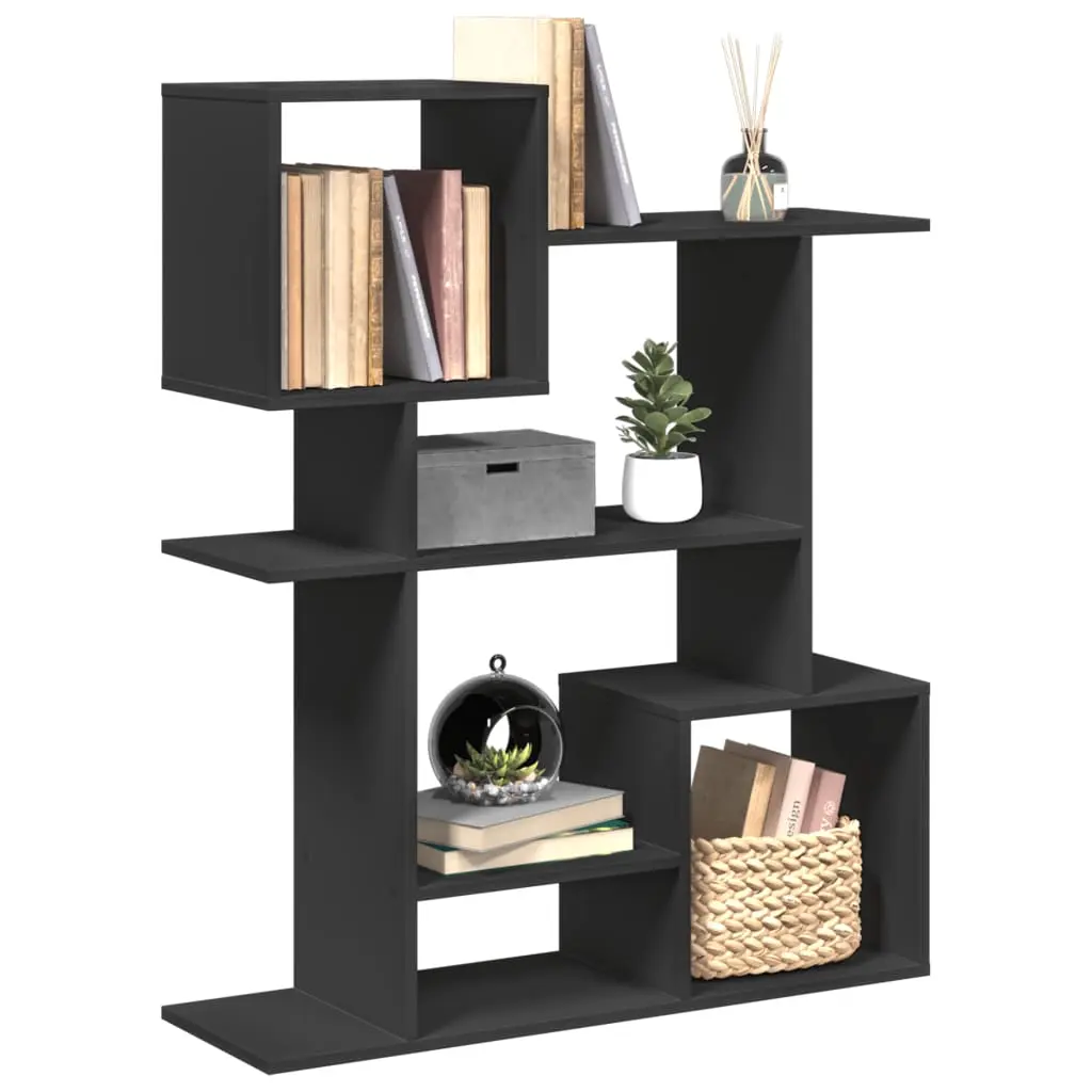 Libreria Divisorio Nera 92x29x112 cm in Truciolato