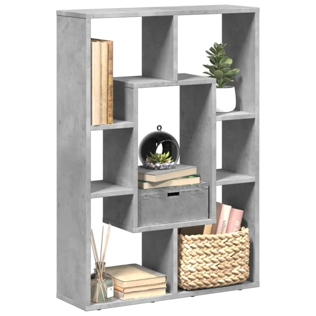 Libreria Grigio Cemento 63x20x90 cm in Truciolato