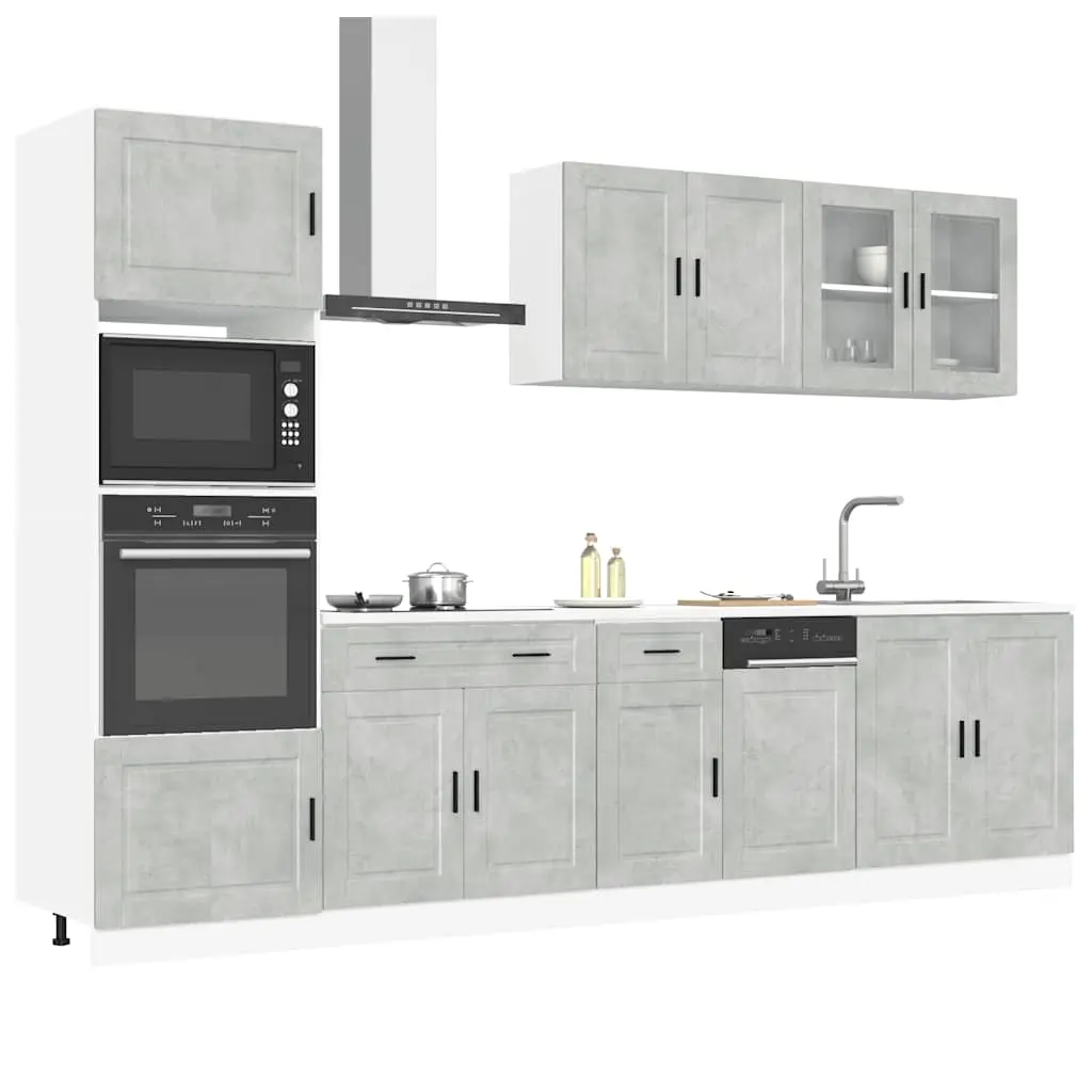 Set Mobili da Cucina 7 pz Kalmar Grigio Cemento in Truciolato