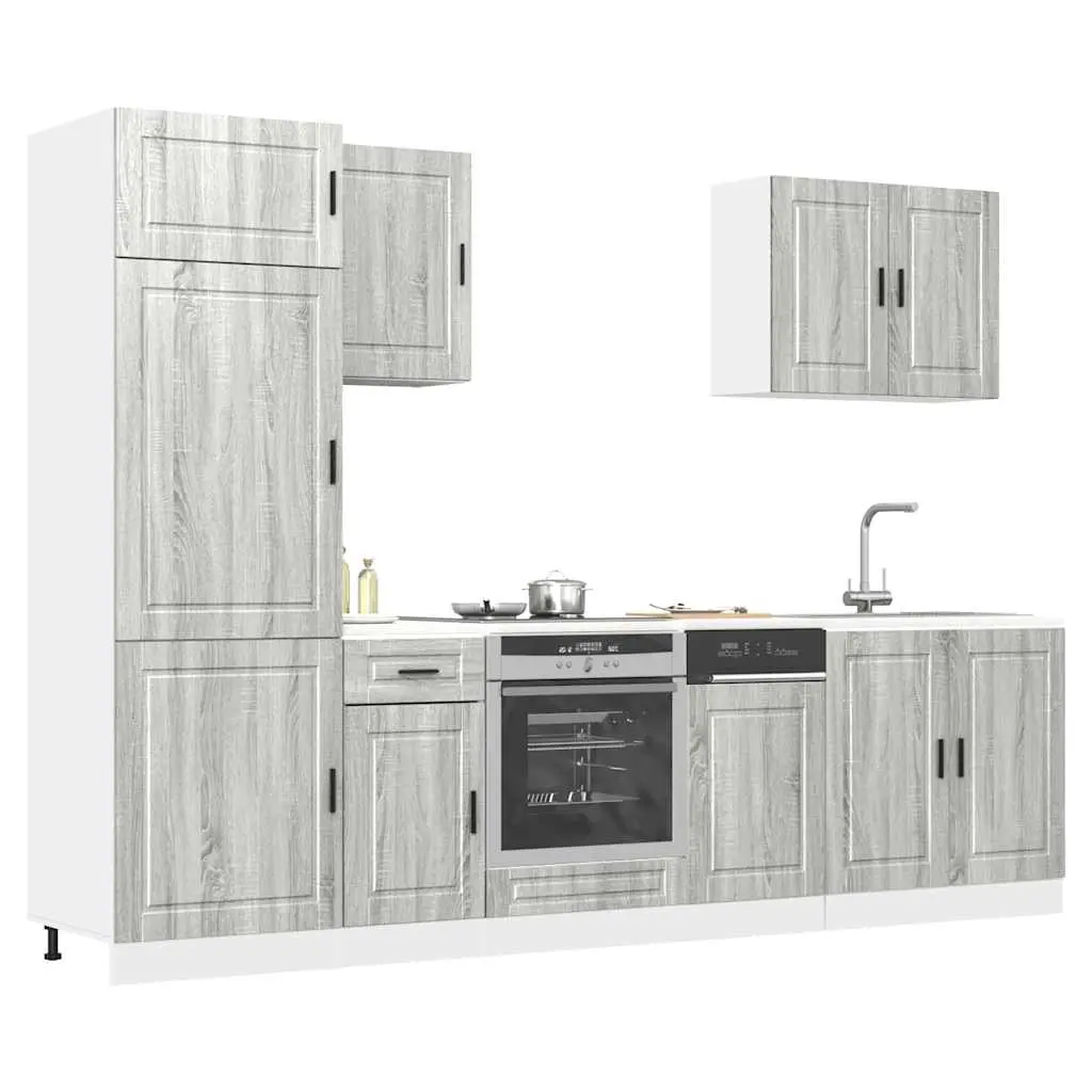 Set Mobili da Cucina 7 pz Kalmar Grigio Sonoma in Truciolato