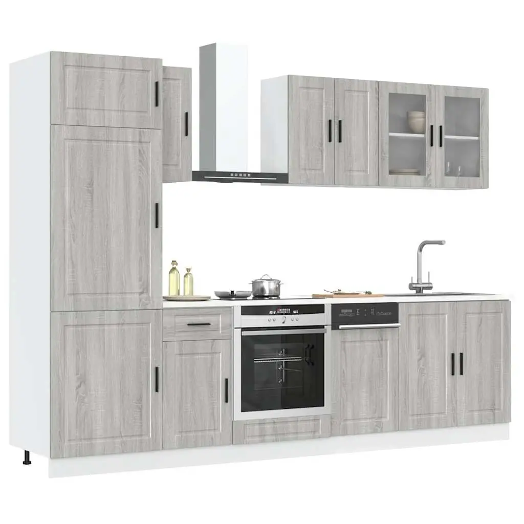 Set Mobili da Cucina 8 pz Kalmar Grigio Sonoma in Truciolato