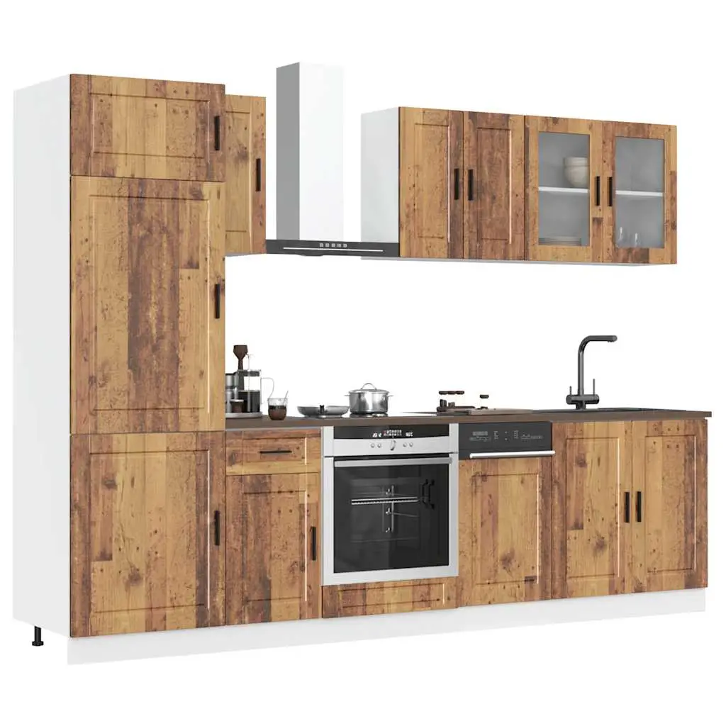 Set Mobili da Cucina 8 pz Kalmar Legno Vecchio in Truciolato