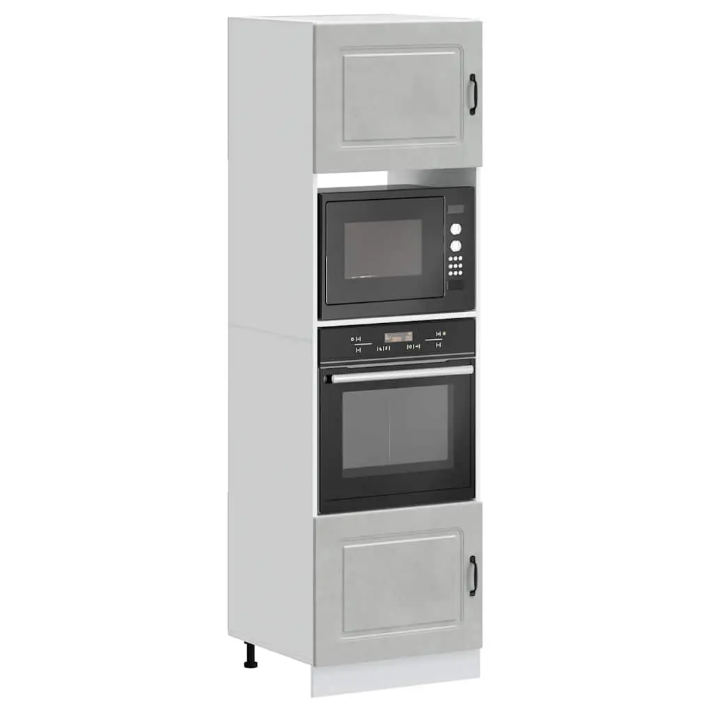 Armadi Forno 2 pz Lucca Grigio Cemento in Legno Multistrato