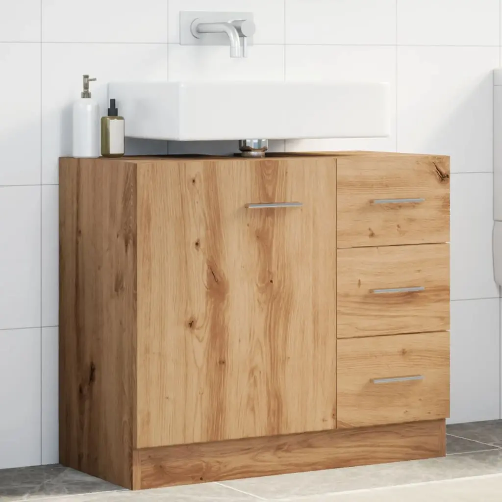 Mobile Lavabo Rovere Artigianale 63x30x54 cm in Truciolato