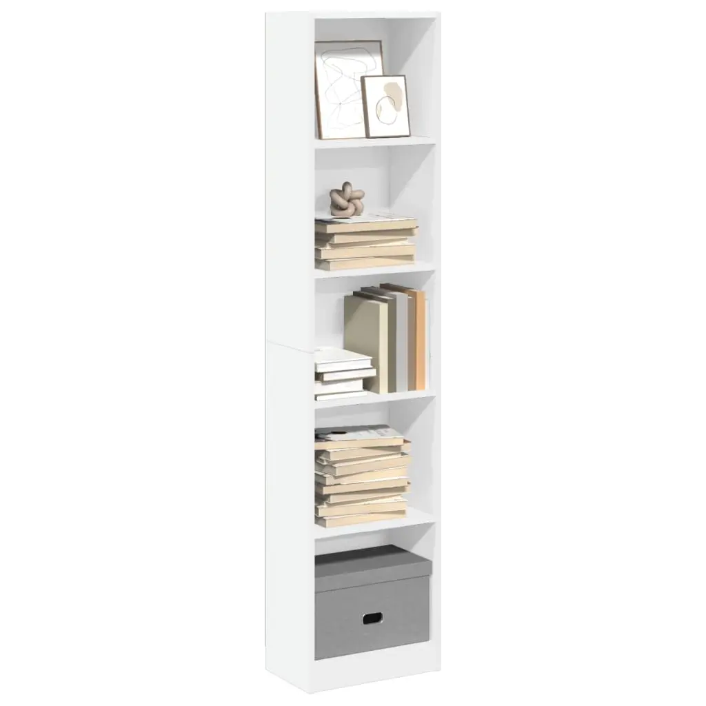 Libreria Bianca 40x24x176 cm in Legno Multistrato