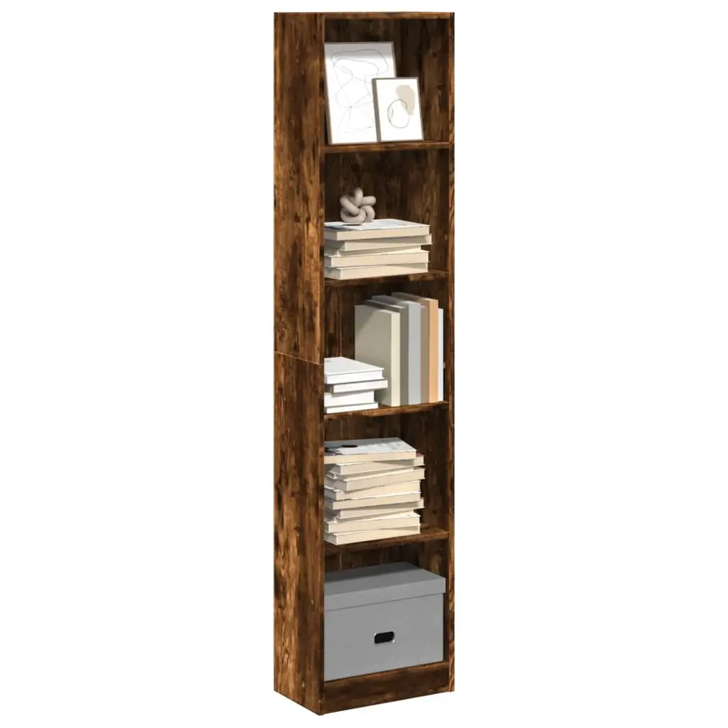 Libreria Rovere Fumo 40x24x176 cm in Legno Multistrato