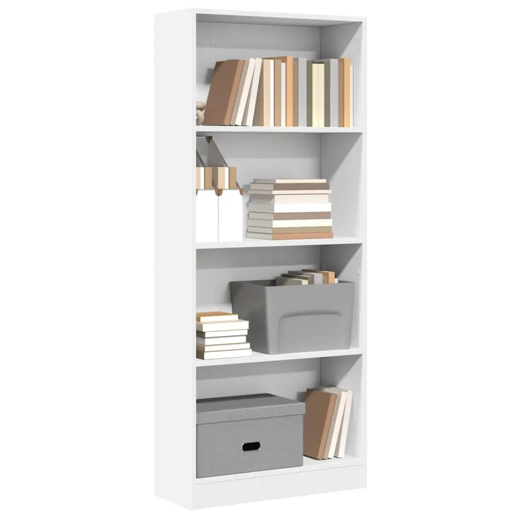 Libreria Bianca 60x24x143 cm in Legno Multistrato