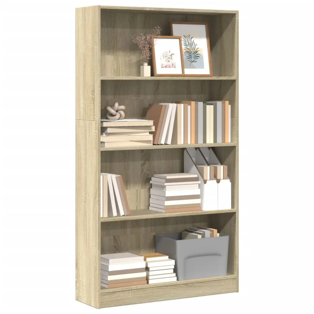 Libreria Rovere Sonoma 80x24x143 cm in Legno Multistrato