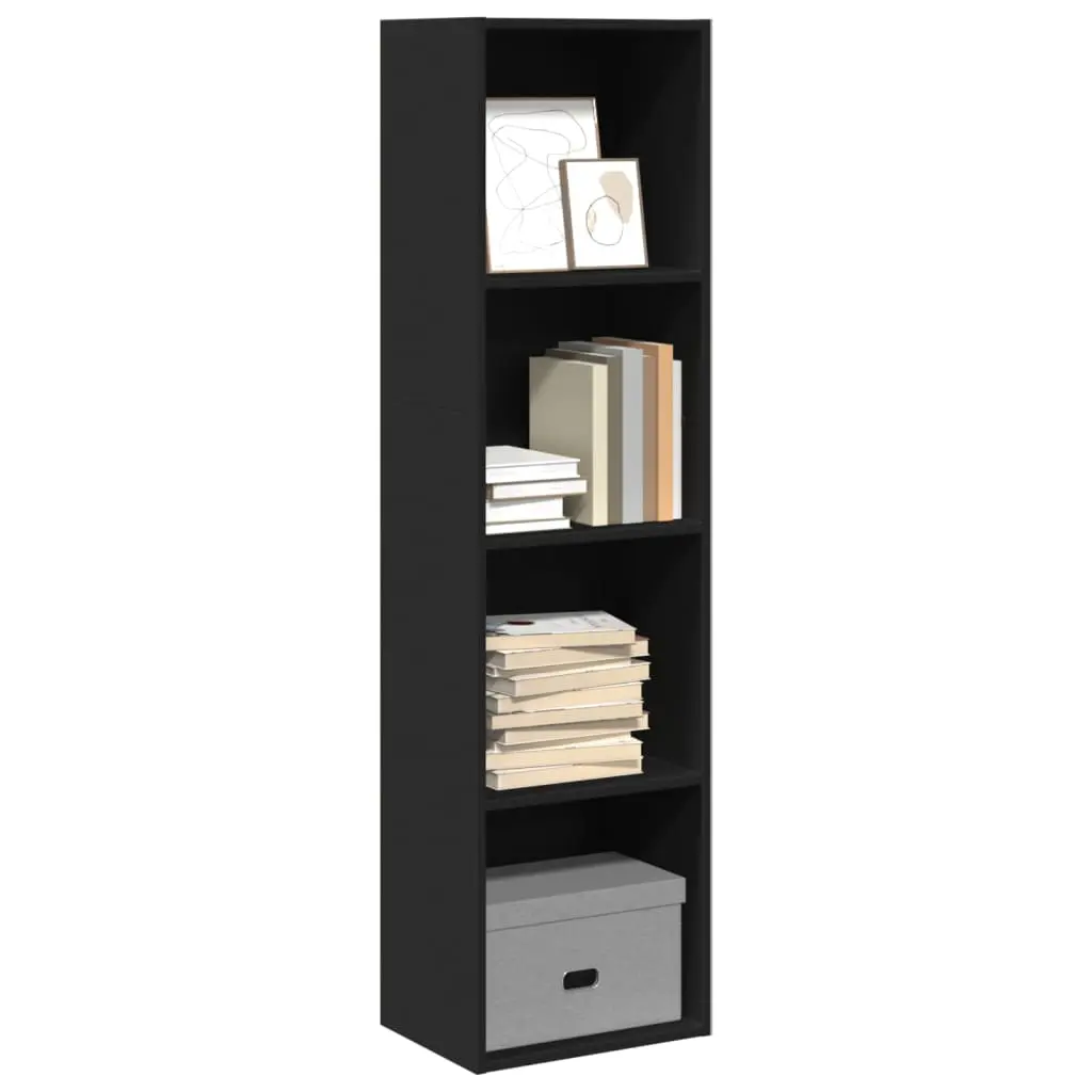 Libreria Nera 40x30x152 cm in Legno Multistrato