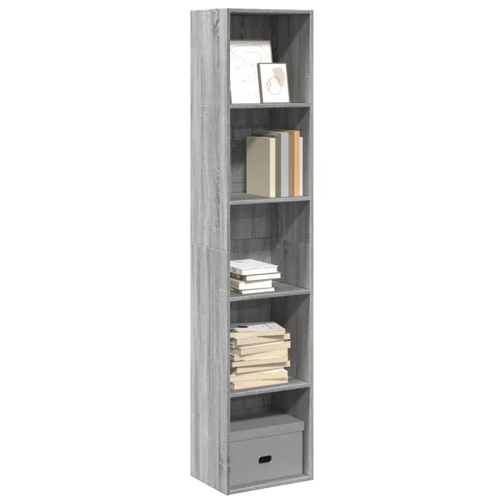 Libreria Grigio Sonoma 40x30x189 cm in Legno Multistrato