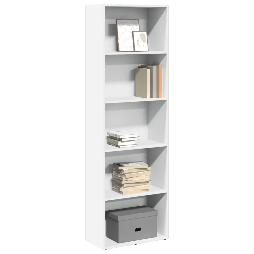 Libreria Bianca 60x30x189 cm in Legno Multistrato