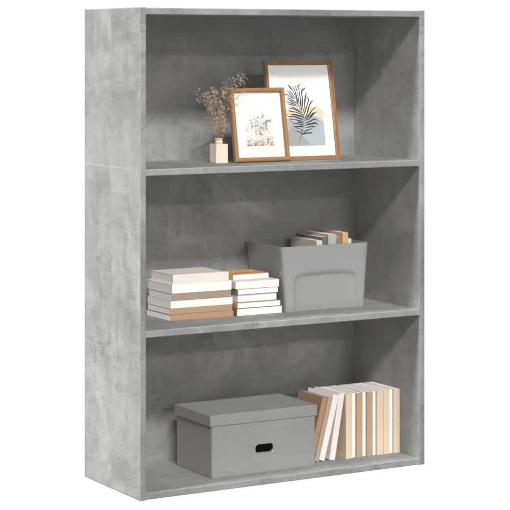 Libreria Grigio Cemento 80x30x114 cm in Legno Multistrato