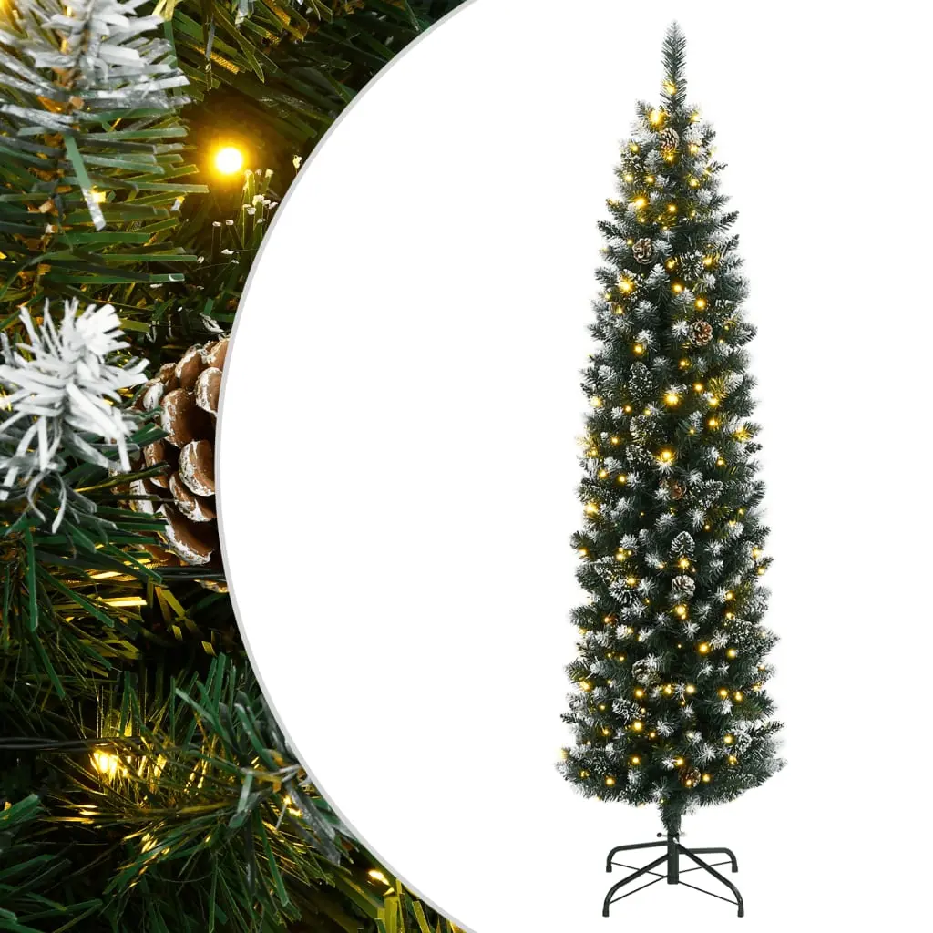 Albero di Natale Artificiale Sottile con 150 LED 120 cm