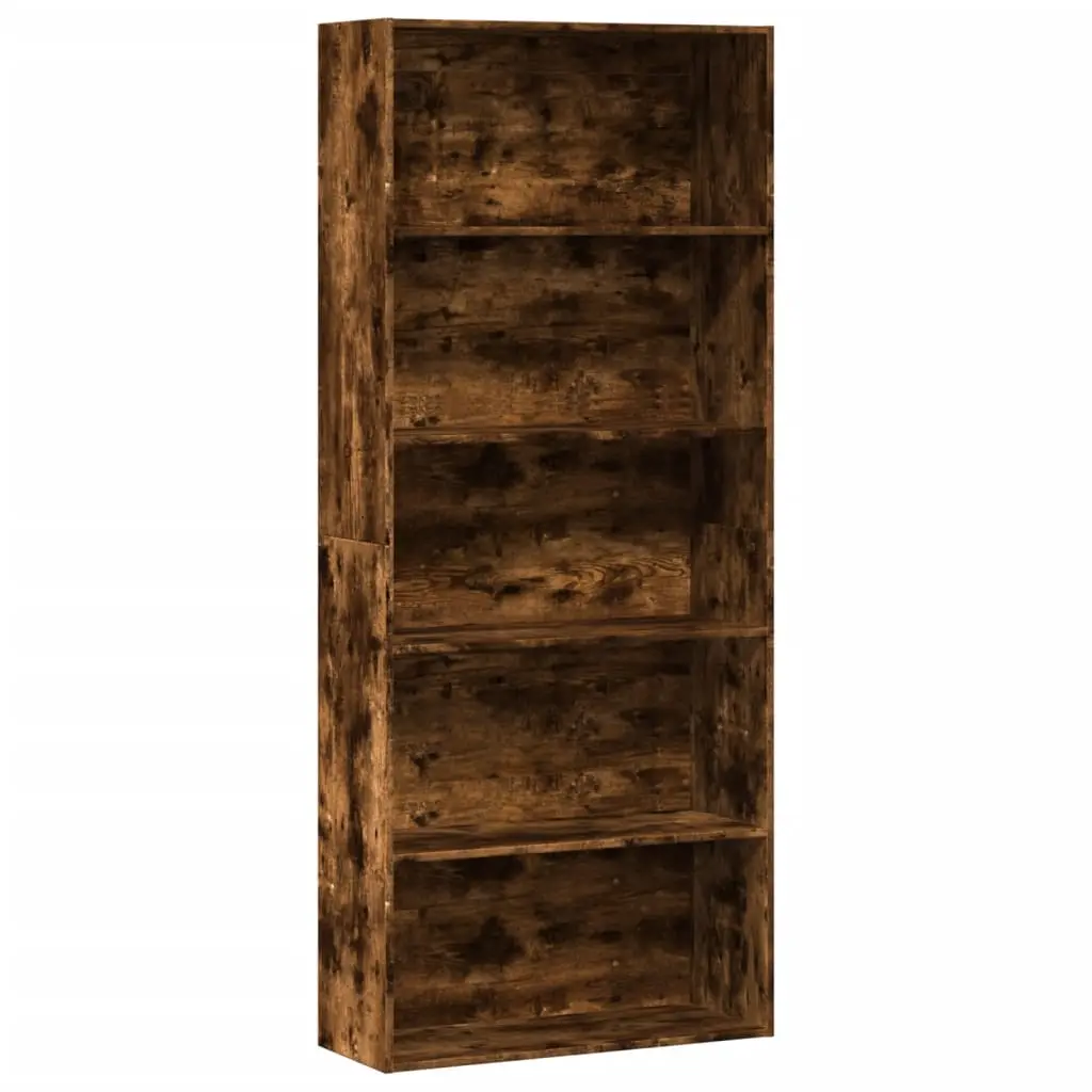 Libreria Rovere Fumo 80x30x189 cm in Legno Multistrato