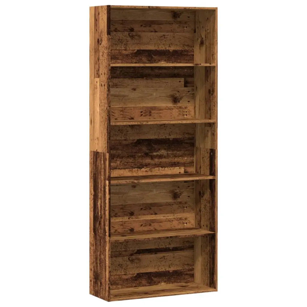 Libreria Legno Antico 80x30x189 cm in Legno Multistrato