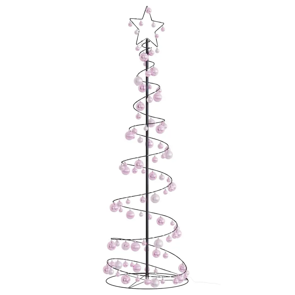 Cono Luminoso Albero Natale Palline 120 LED Bianco Caldo 180 cm