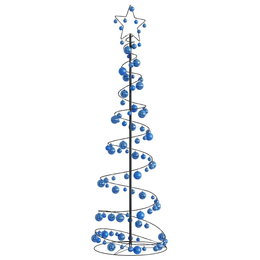 Cono Luminoso Albero Natale Palline 120 LED Bianco Caldo 180 cm