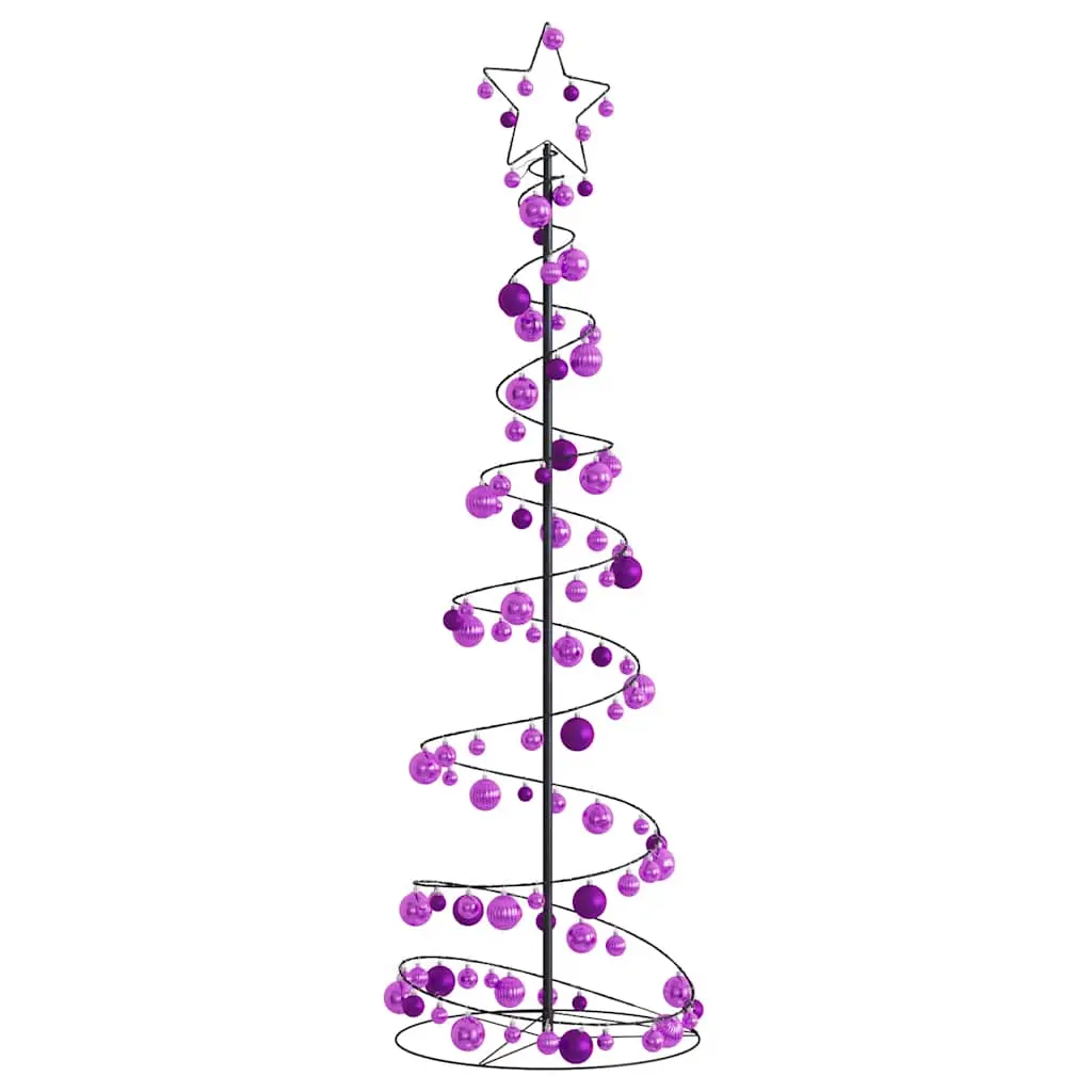 Cono Luminoso Albero Natale Palline 120 LED Bianco Caldo 180 cm