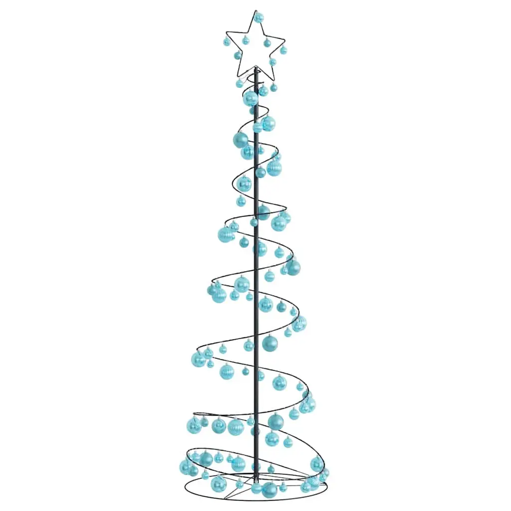 Cono Luminoso Albero Natale Palline 120 LED Bianco Caldo 180 cm