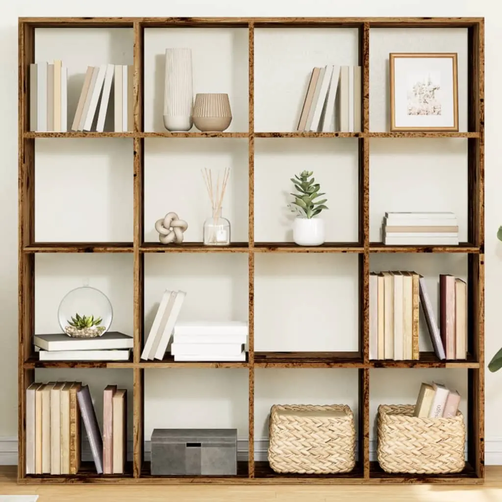 Libreria Legno Antico 137,5x29x137,5 cm in Legno Multistrato