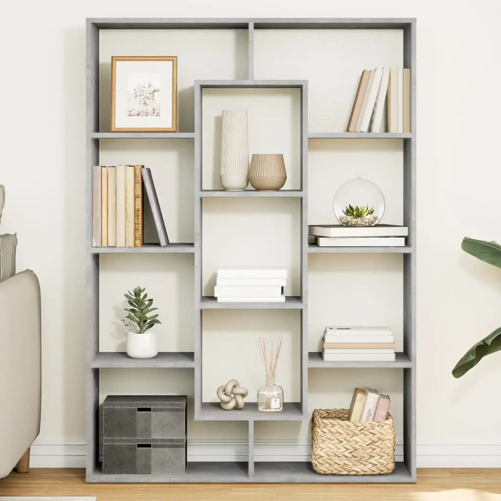 Libreria Grigio Cemento 102x29x143 cm in Legno Multistrato