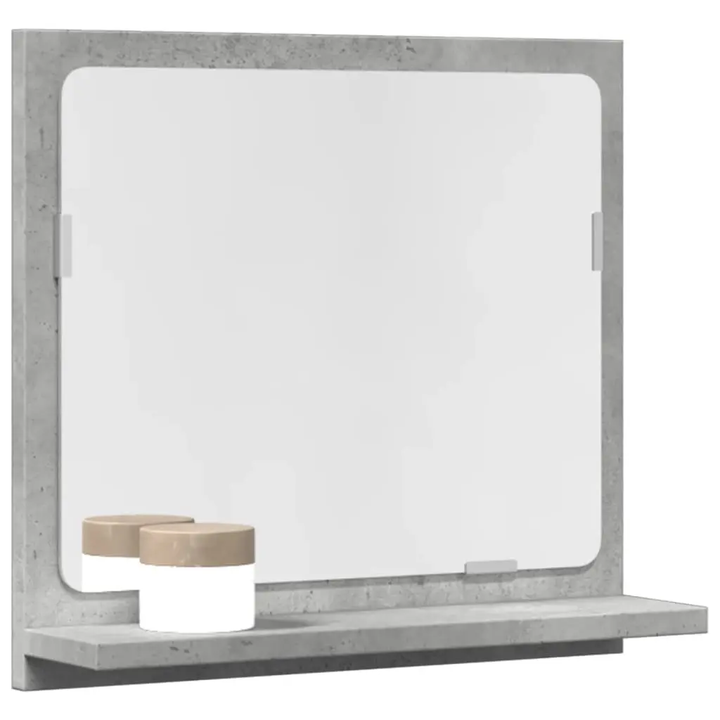 Mobile Bagno con Specchio Grigio Cemento 40x11x37 cm Truciolato