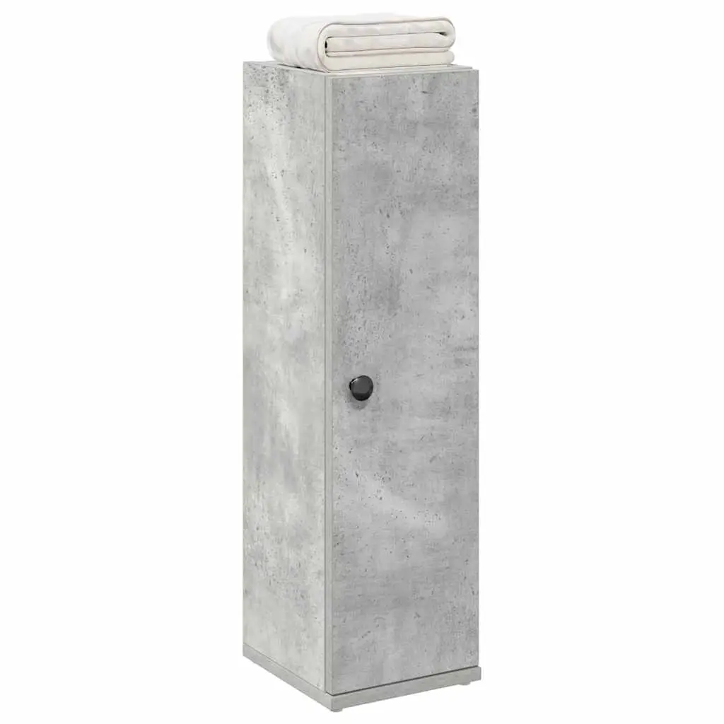 Mobile da Bagno con Portarotolo Grigio Cemento 20,5x22x72 cm