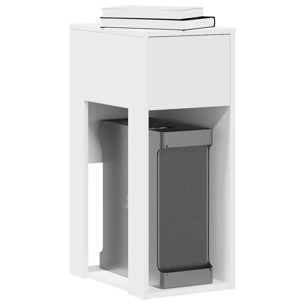 Supporto a Torre per Computer con Cassetto Bianco 30x44x74 cm