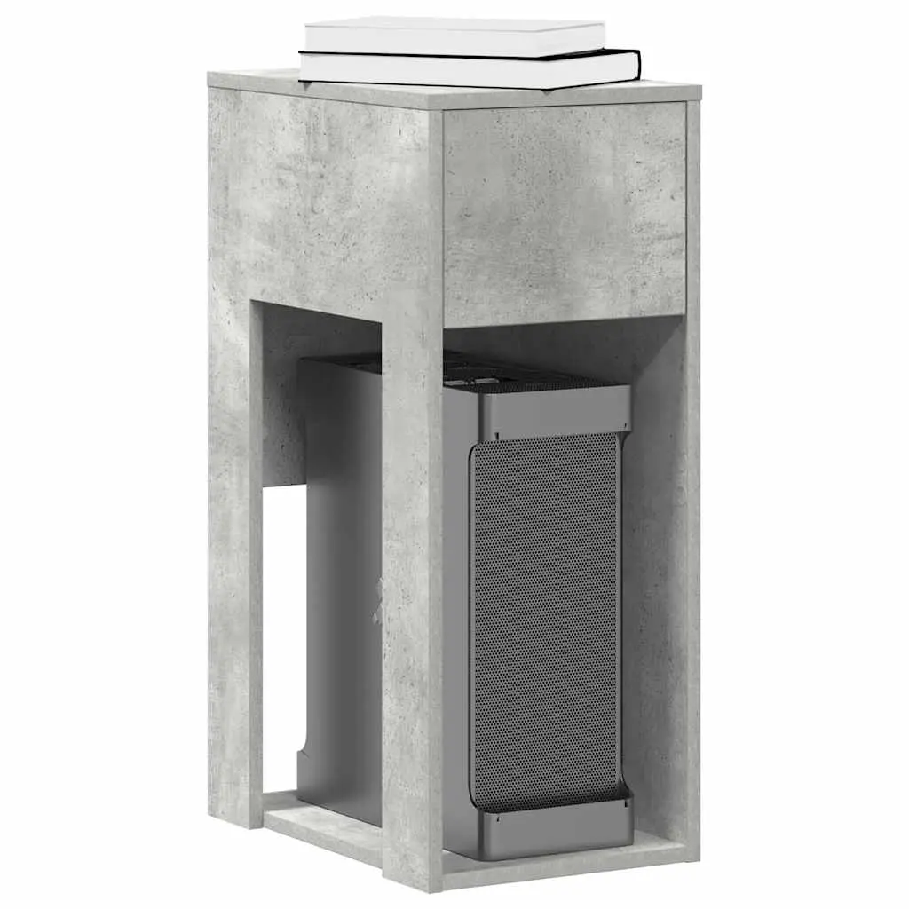 Supporto per Computer a Torre con Cassetto Grigio 30x44x74 cm