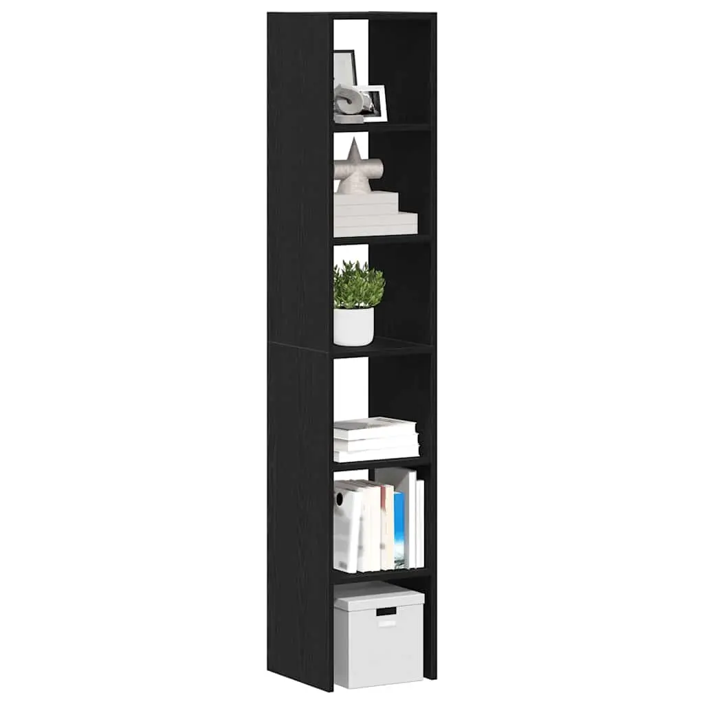 Librerie 2 pz Impilabili Rovere Nero 30x30x80 cm in Truciolato