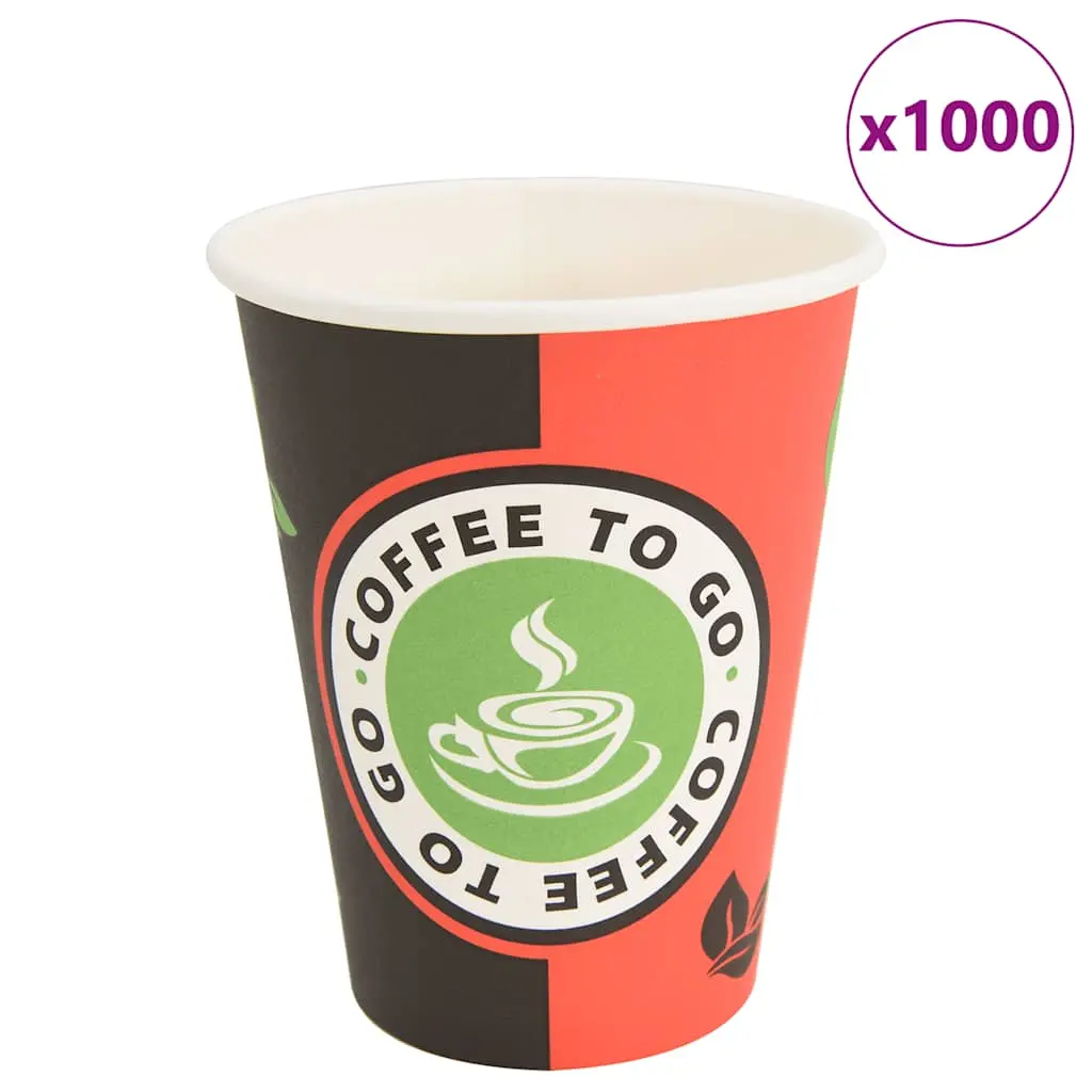 Bicchieri da Caffè in Carta 1000 pz 12oz 300ml Rosso e Nero