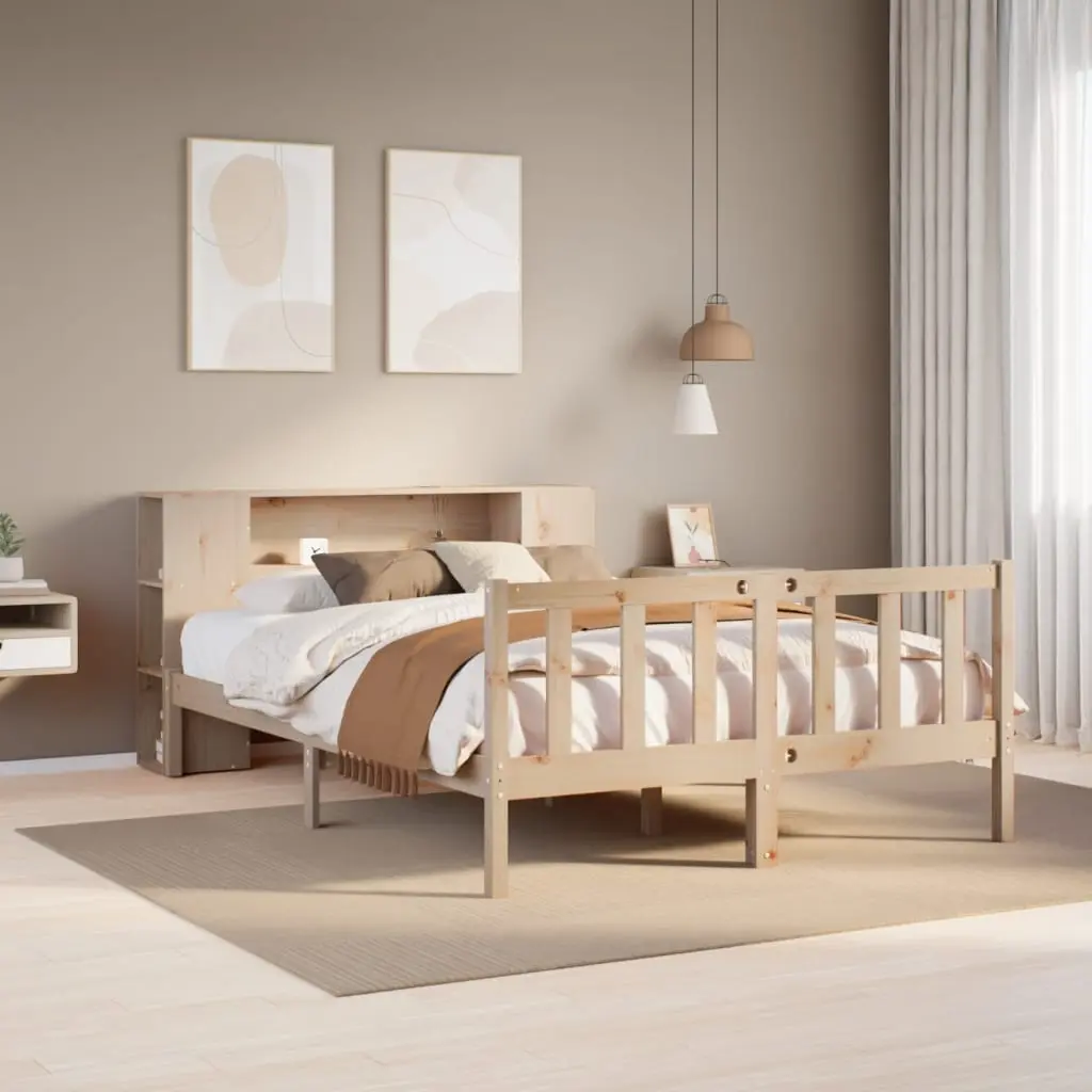 Letto Libreria senza Materasso 120x190cm Legno Massello di Pino