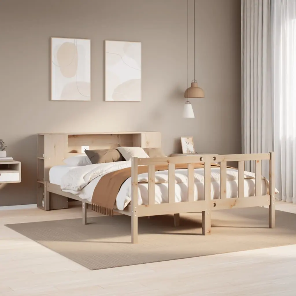 Letto Libreria senza Materasso 120x200cm Legno Massello di Pino