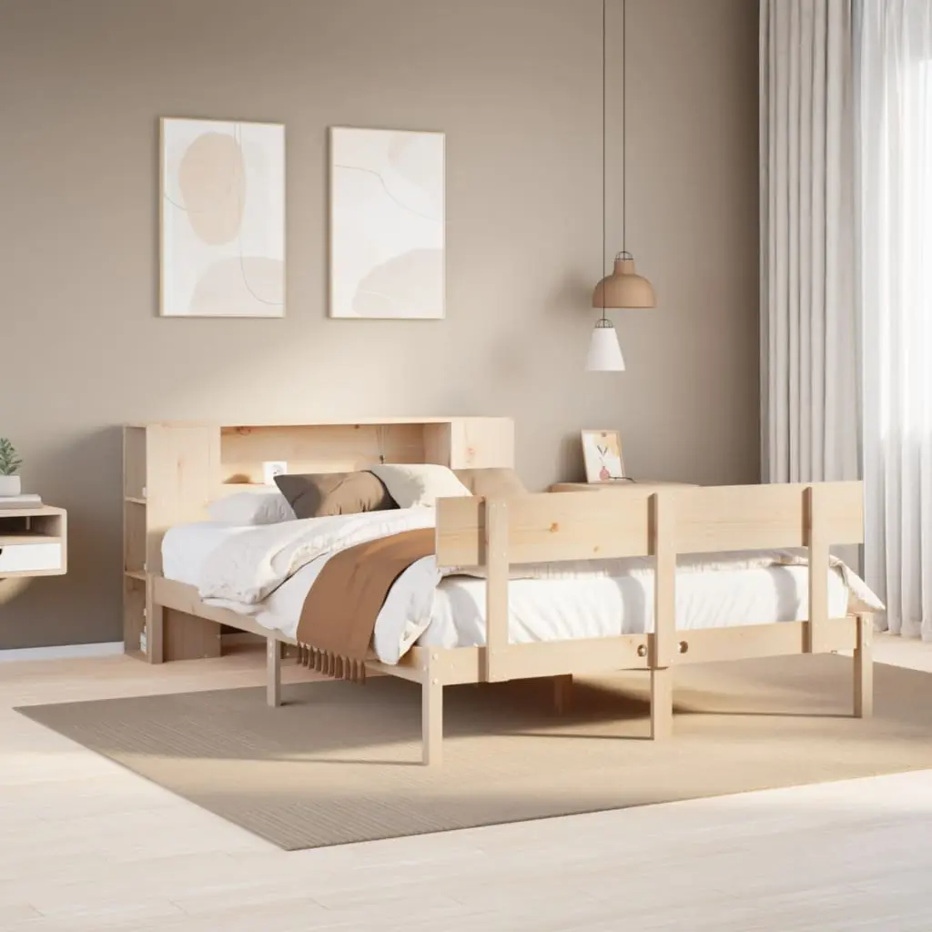 Letto Libreria senza Materasso 120x190cm Legno Massello di Pino