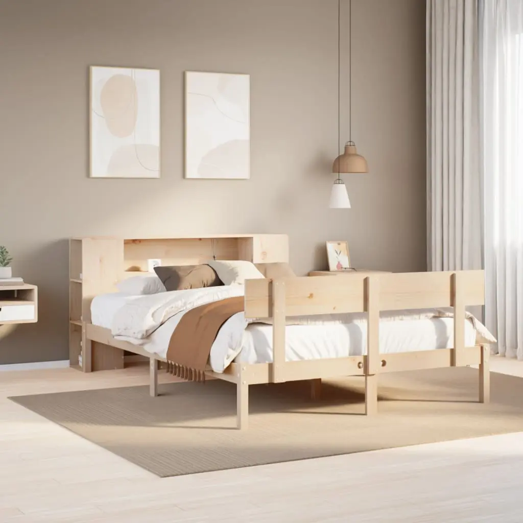 Letto Libreria senza Materasso 120x200cm Legno Massello di Pino