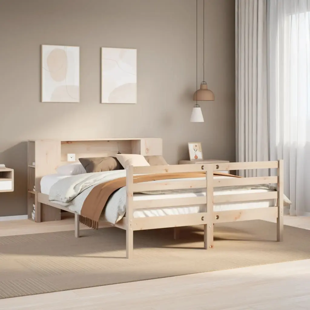 Letto Libreria senza Materasso 120x190cm Legno Massello di Pino