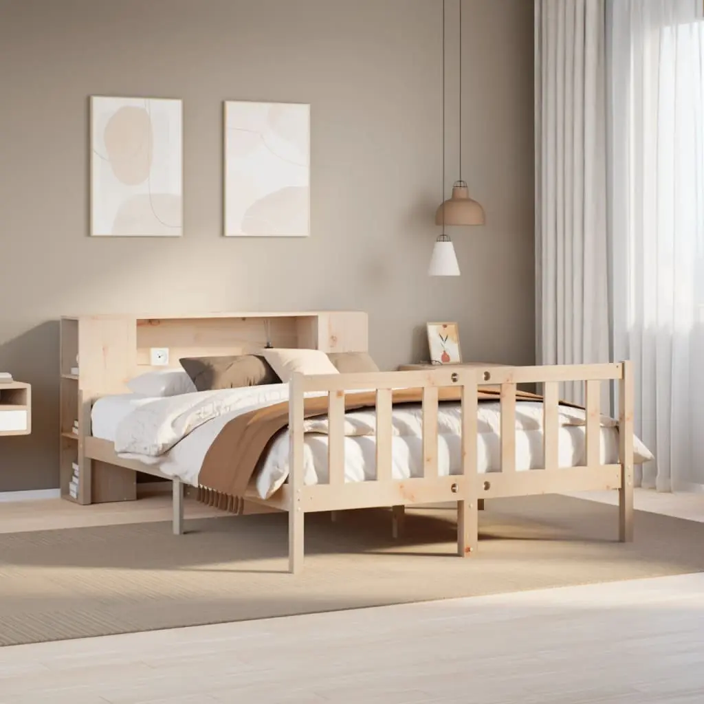 Letto Libreria senza Materasso 120x190cm Legno Massello di Pino