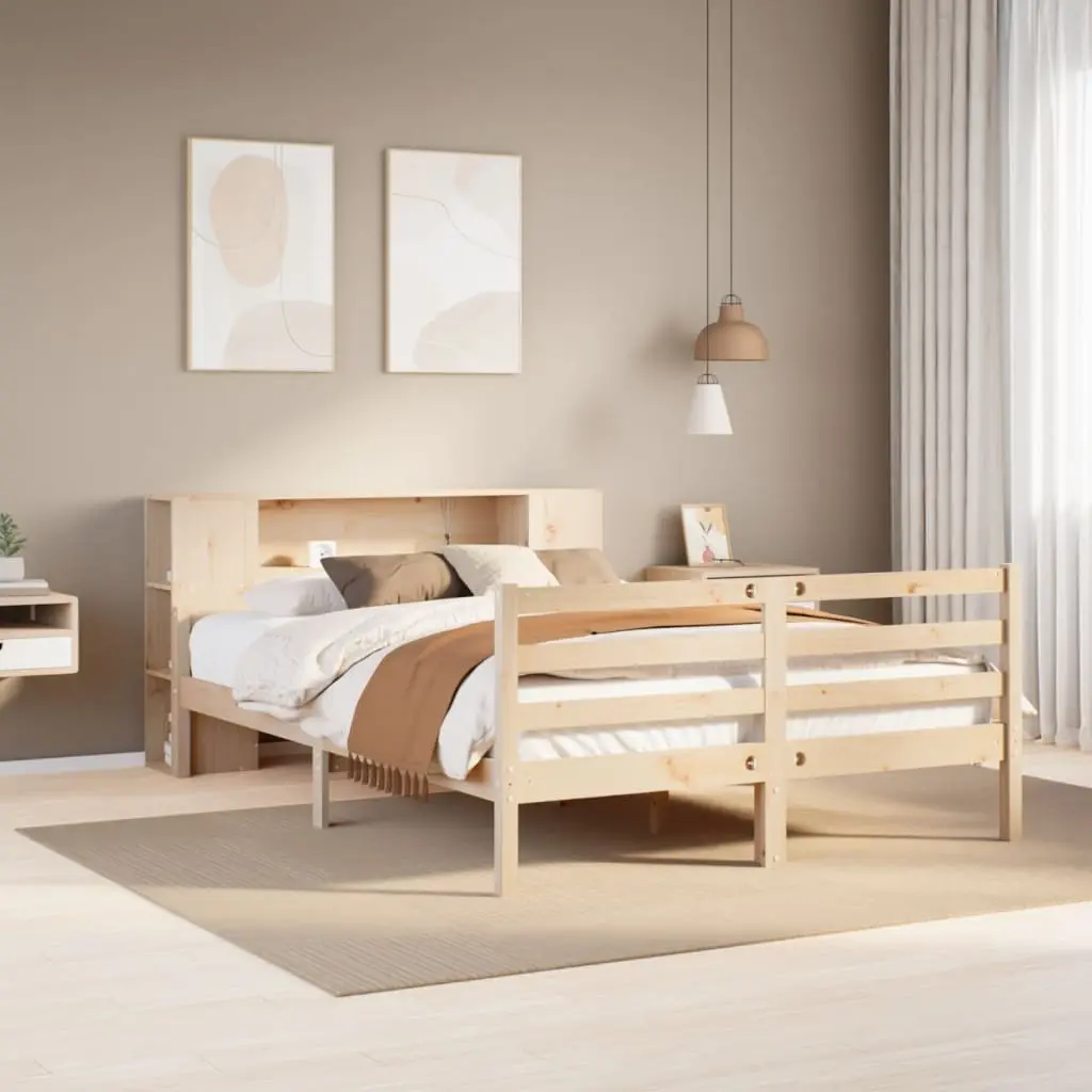 Letto Libreria senza Materasso 120x190cm Legno Massello di Pino