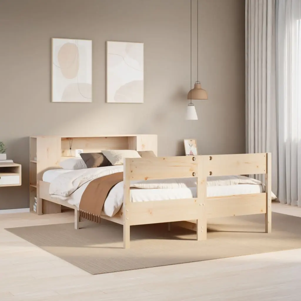 Letto Libreria senza Materasso 120x200cm Legno Massello di Pino