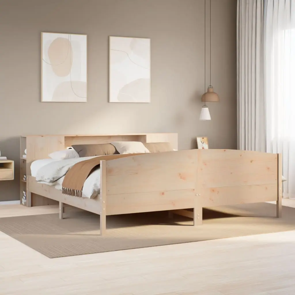 Letto Libreria senza Materasso 180x200 cm in Legno di Pino