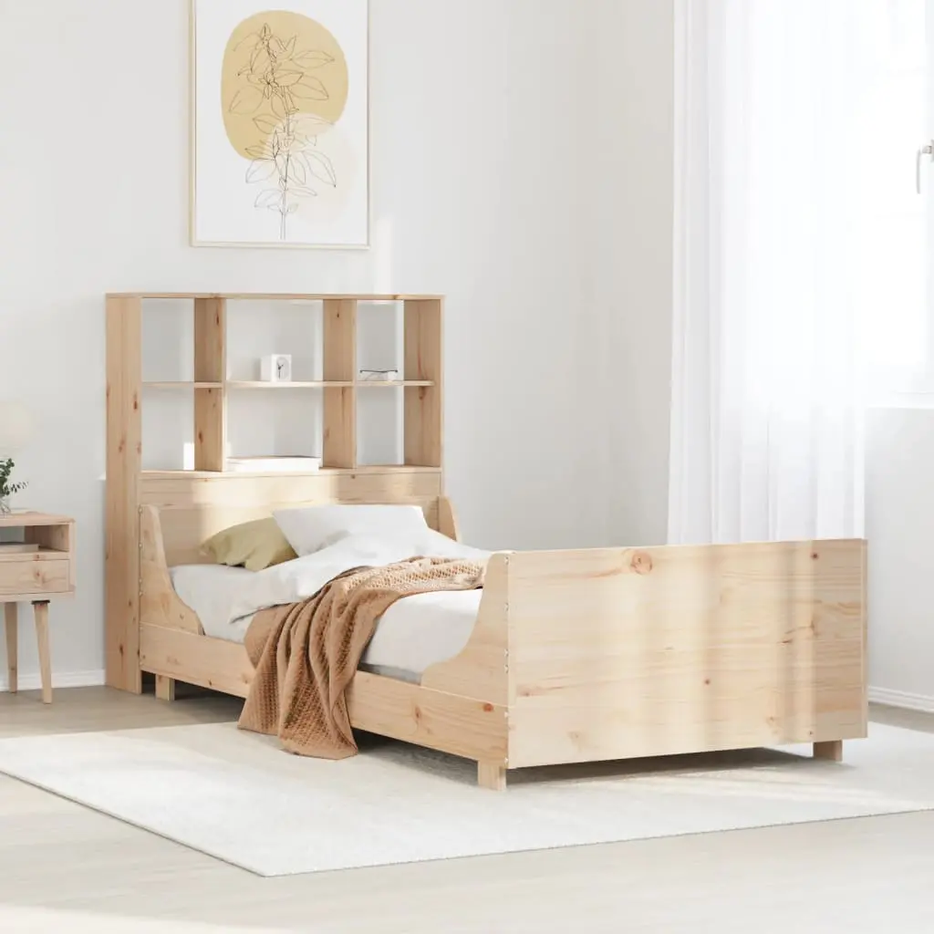 Letto Libreria senza Materasso 90x200 cm Legno Massello