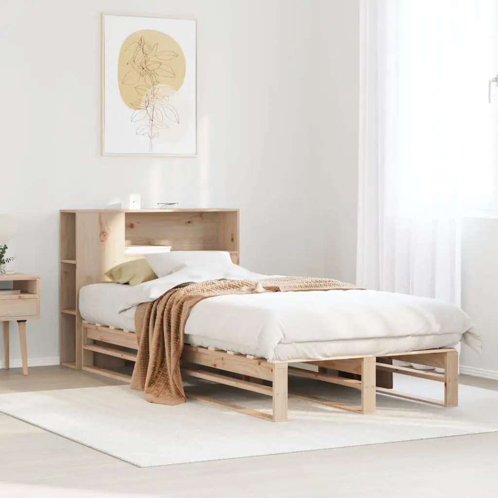 Letto Libreria senza Materasso 75x190 cm in Legno Massello