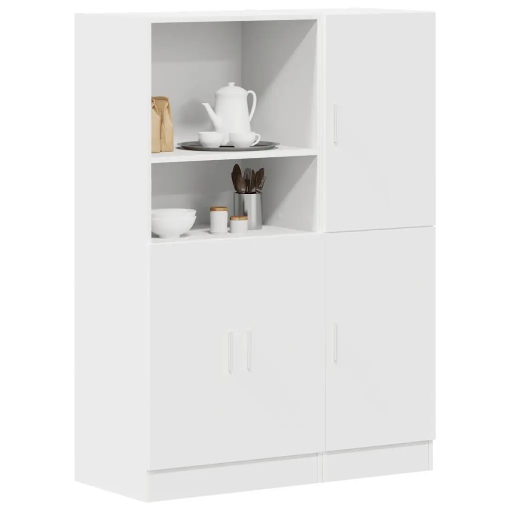 Set di Mobili da Cucina 2 pz Bianco in Truciolato