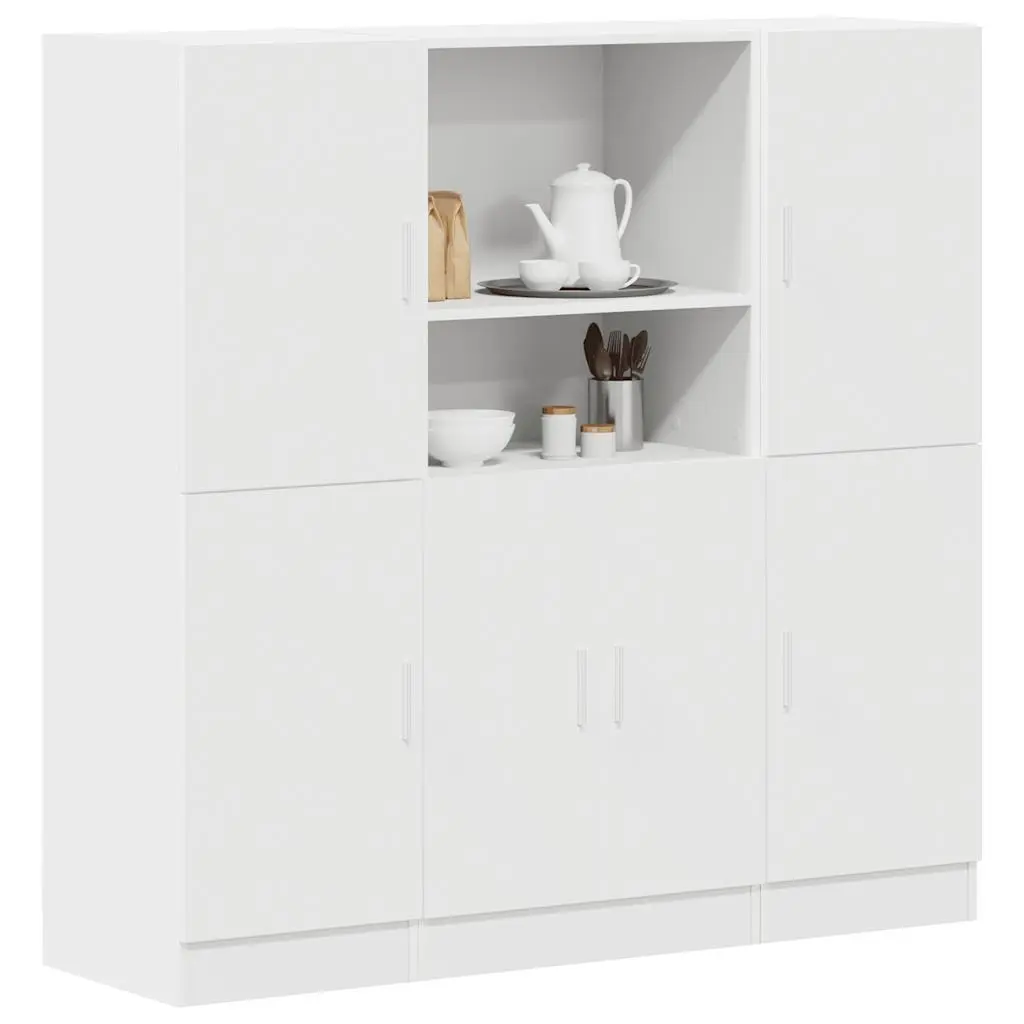 Set di Mobili da Cucina 3 pz Bianco in Truciolato