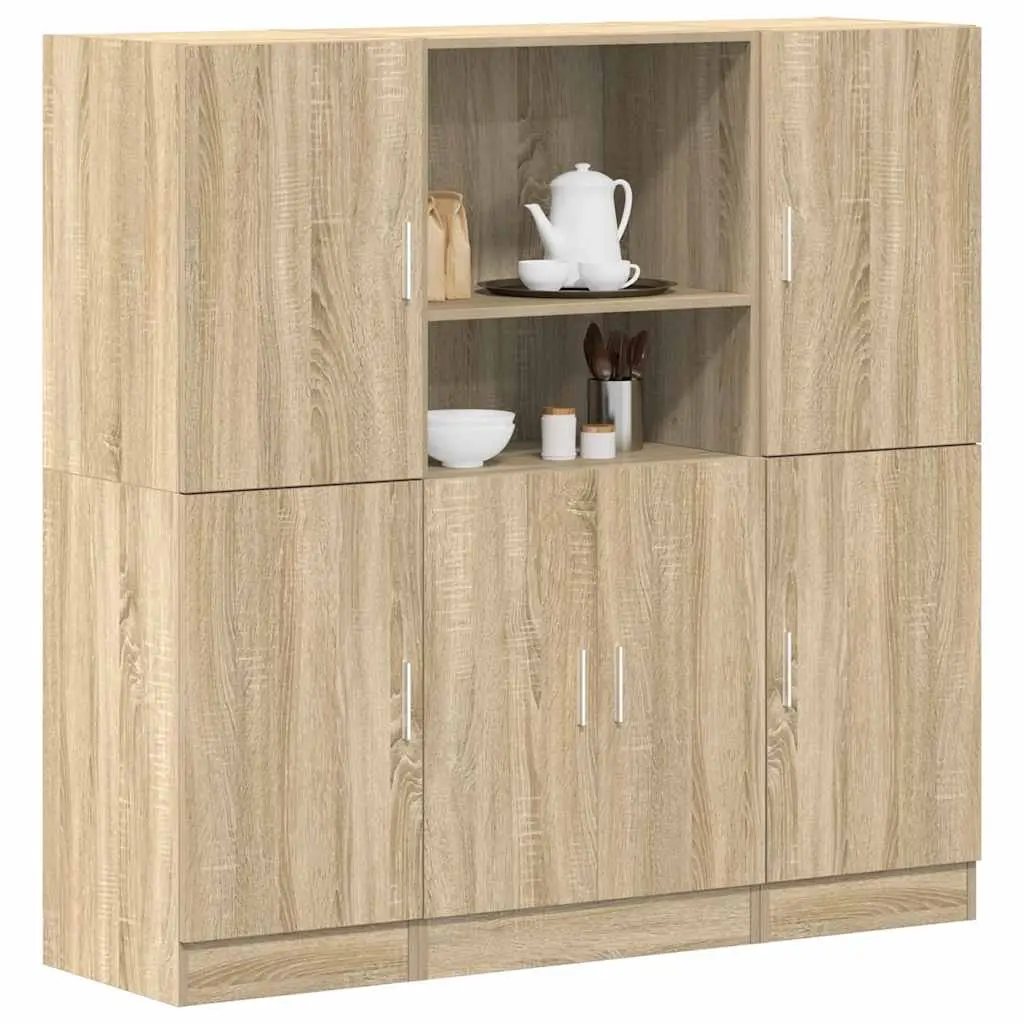 Set di Mobili da Cucina 3 pz Rovere Sonoma in Truciolato